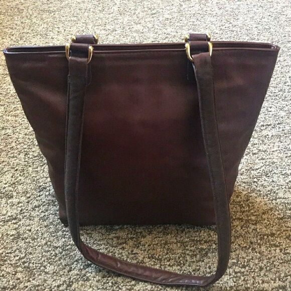 SAS MADE IN U.S.A CLASSIC VINTAGE LEATHER BROWN WOMEN BAG - Picture 4 of 10